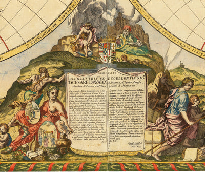Old World Atlas Map, 1700 by Paolo Petrini - Rare Antique Handcoloured Map