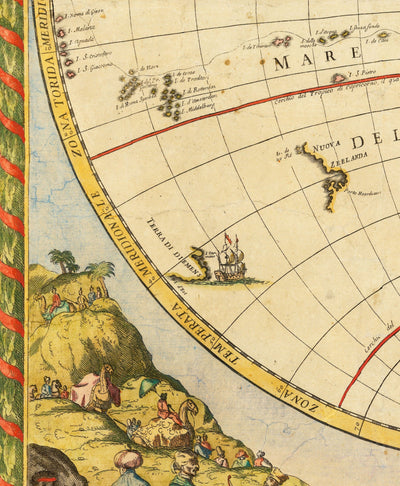 Old World Atlas Map, 1700 by Paolo Petrini - Rare Antique Handcoloured Map