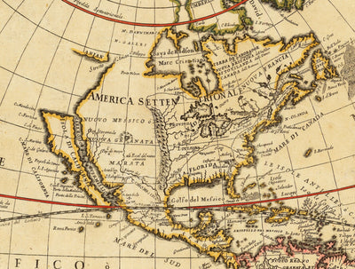 Old World Atlas Map, 1700 by Paolo Petrini - Rare Antique Handcoloured Map