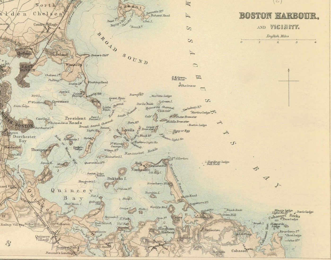 Alte Karte der Häfen und Hafenanlagen im Norden der USA, 1872 von Fullarton - Hudson River, Boston, Philadelphia, New York, Portland 