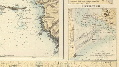 Antiguo mapa de los puertos del sureste de Inglaterra, 1872 por Fullarton - Margate, Dover, Falmouth, Folkestone, Portsmouth