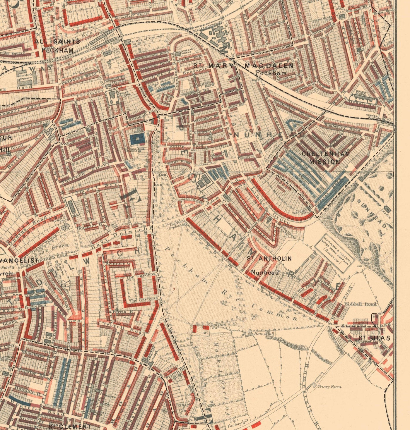 Old London Map - Antique Triptych Framed Wall Art - Greenwood 1830 or Poverty Map 1898