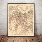 Map of London Poverty 1898-9, South Eastern District, by Charles Booth - New Cross, Blackheath, Nunhead, Deptford - SE8, SE10, SE14, SE4, SE13