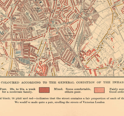 Mapa de Pobreza Personalizado de Londres por Charles Booth, 1898-9 