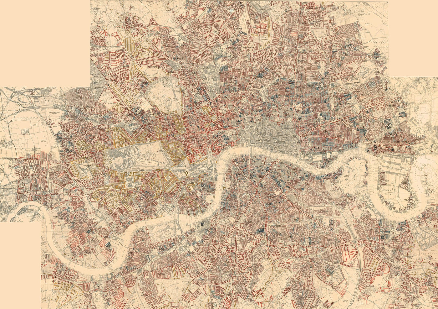 Große alte Karte von London - 1746, 1788, 1830 oder 1862. Große individuelle Karte bis zu 4 Meter (13 Fuß) 