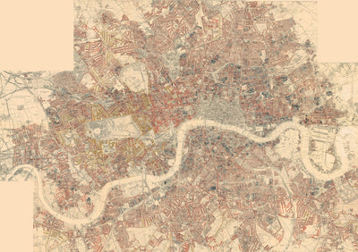 Große alte Karte von London - 1746, 1788, 1830 oder 1862. Große individuelle Karte bis zu 4 Meter (13 Fuß) 