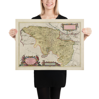 Old Map of Renfrewshire in 1665 by Joan Blaeu - Glasgow, Renfrew, Paisley, Inchinnan, Bishopton, River Clyde