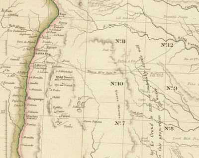 Ancienne carte de la République du Texas, 1841 - Pays indépendant avant les États-Unis, Houston, San Antonio, Golfe du Mexique