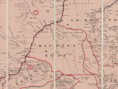 Alte Karte von kolonialem Rhodesien, 1897 von Edward Stanford - Simbabwe, Mosambik, Südafrika, Harare 