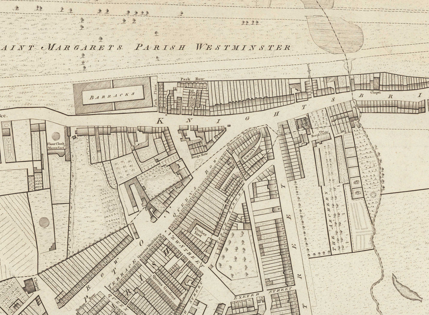 Complete Map of London by Richard Horwood, 1799 - Every Single House & Building In London