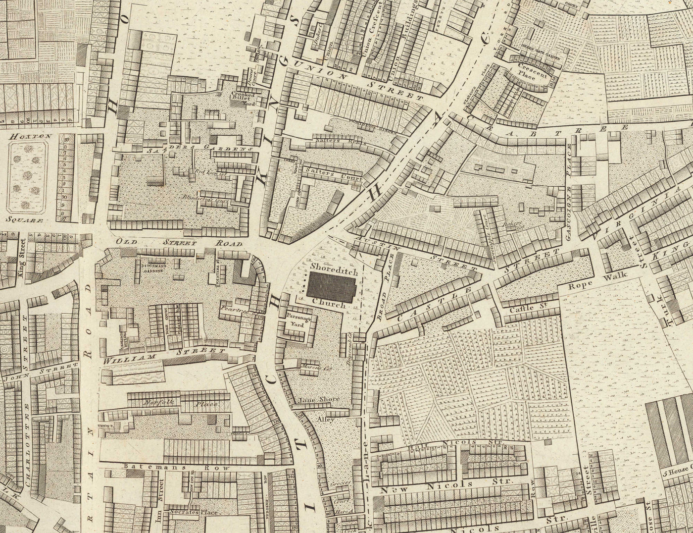 Complete Map of London by Richard Horwood, 1799 - Every Single House & Building In London
