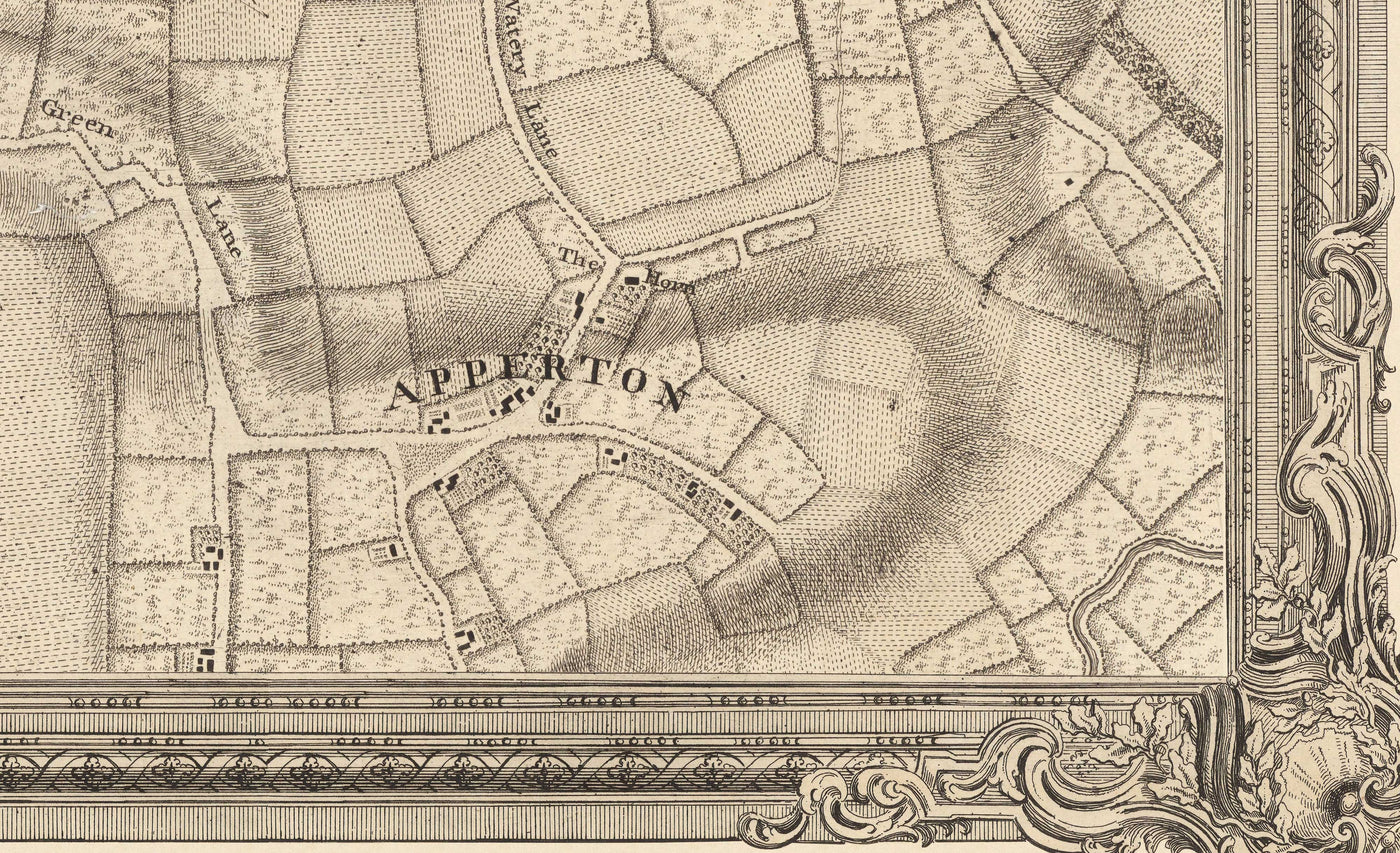 Old Map of North West London in 1746 by John Rocque - Wembley, Preston, Alperton, Northolt, Roxeth Green, W3, W5, W7,W13, NW10