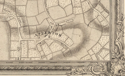 Old Map of North West London in 1746 by John Rocque - Wembley, Preston, Alperton, Northolt, Roxeth Green, W3, W5, W7,W13, NW10