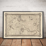 Mappa antica del Nord Ovest di Londra nel 1746 di John Rocque - Wembley, Preston, Alperton, Northolt, Roxeth Green, W3, W5, W7, W13, NW10 