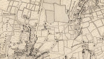 Alte Karte von Zentral-London im Jahr 1746 von John Rocque - Westminster, Waterloo, Die Stadt, Islington WC1, WC2, W1, N1, E1, E2, EC1, EC2, EC3, EC4, SW1, SE1, SE16 