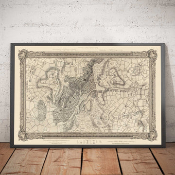 Alte Karte von Südostlondon im Jahr 1746 von John Rocque - Streatham, Beckenham, Sydenham, Knights Hill, Norwood, SE19, SE21, SE23, SE26, SE27, SW2, SW16 