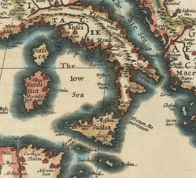 Alter Römisches Reich Weltkarte, 1626 von John Speed - Seltene Wandkunst des Westlichen und Byzantinischen 
