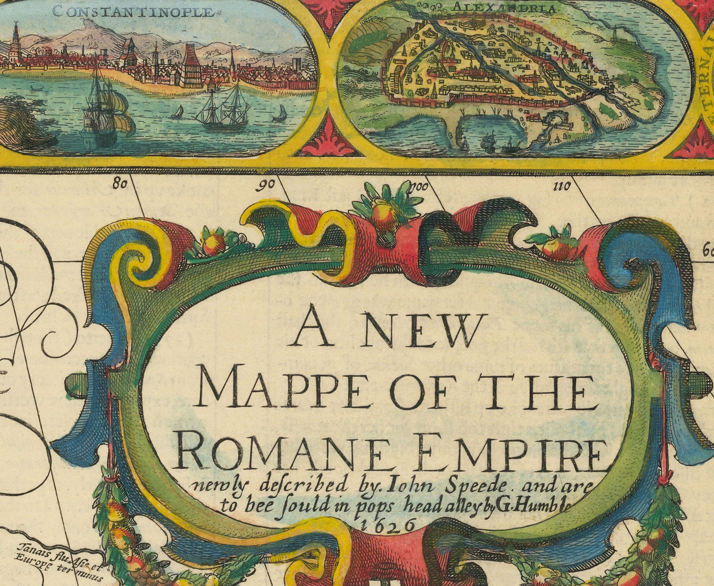 Alter Römisches Reich Weltkarte, 1626 von John Speed - Seltene Wandkunst des Westlichen und Byzantinischen 