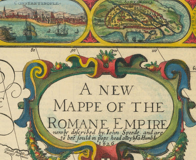 Alter Römisches Reich Weltkarte, 1626 von John Speed - Seltene Wandkunst des Westlichen und Byzantinischen 