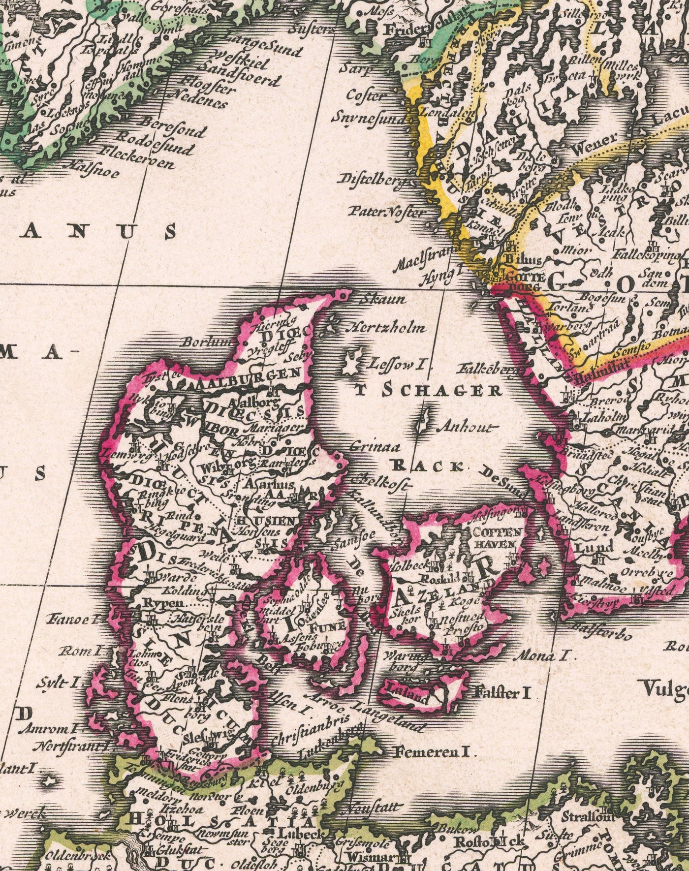Mapa antiguo de Scandinavia, 1720 por Johann Baptist Homann - Nordic, Báltico, Dinamarca, Suecia, Finlandia, Rusia, Estonia, Letonia, Lituania