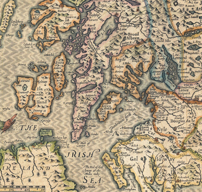 Viejo Mapa de Escocia en 1611 por John Speed ​​- Orkney, Shetland, Highlands, Skye, Loch Ness