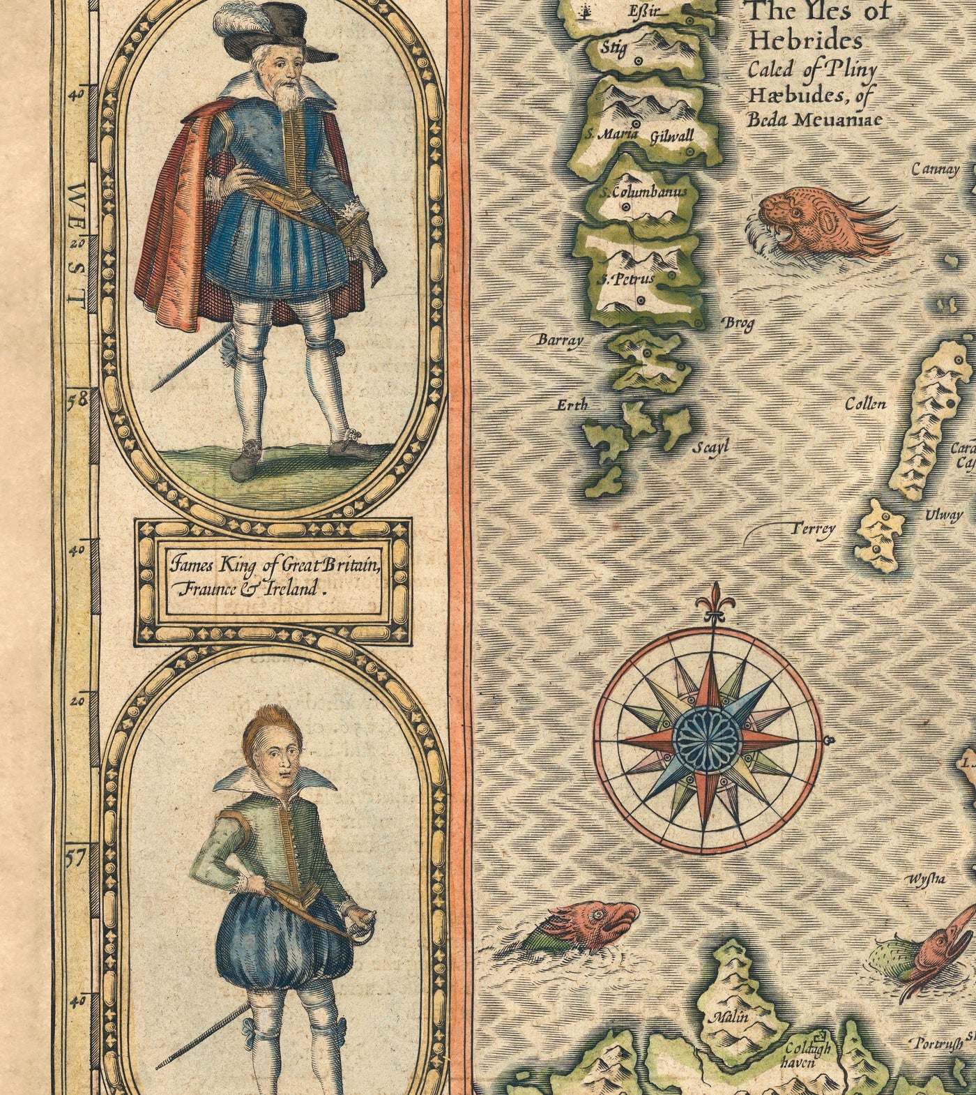 Viejo Mapa de Escocia en 1611 por John Speed ​​- Orkney, Shetland, Highlands, Skye, Loch Ness