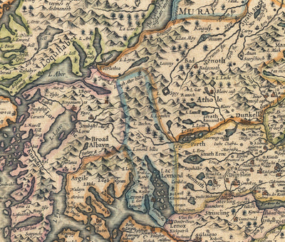Viejo Mapa de Escocia en 1611 por John Speed ​​- Orkney, Shetland, Highlands, Skye, Loch Ness