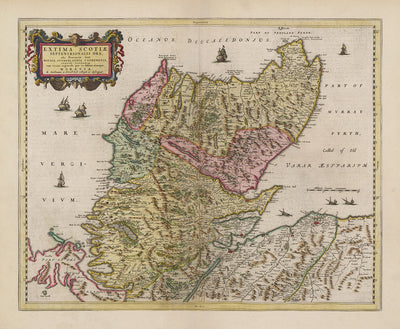 Old Map of the Scottish Highlands, 1665 by Blaeu - Caithness, Sutherland, Ross, Nairn, Inverness, Moray