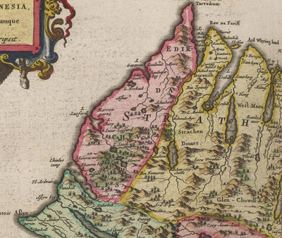 Old Map of the Scottish Highlands, 1665 by Blaeu - Caithness, Sutherland, Ross, Nairn, Inverness, Moray