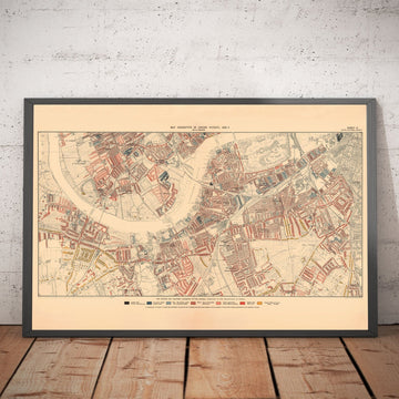 Map of London Poverty 1898-9, South Western District, by Charles Booth - Battersea, Clapham, Putney, Wandsworth - SW6, SW15, SW18, SW10, SW11, SW8, SW4