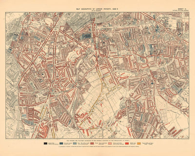 Mapa de Pobreza Personalizado de Londres por Charles Booth, 1898-9 