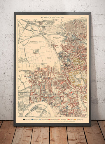 Map of London Poverty 1898-9, Outer Western District, by Charles Booth - Notting Hill, Shepherds Bush, Hammersmith, Chelsea - W6, W12, W14, W11, W10, NW10