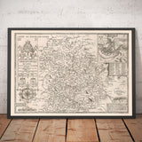 Old Map of Shropshire in 1611 by John Speed - Shrewsbury, Telford, Bridgnorth, Oswestry, Newport, Ludlow