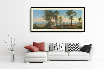 Rare Early View Map of Singapore in 1828 by Robert Elliot - British Colony, Singapore Strait, Marina Bay, Downtown Core