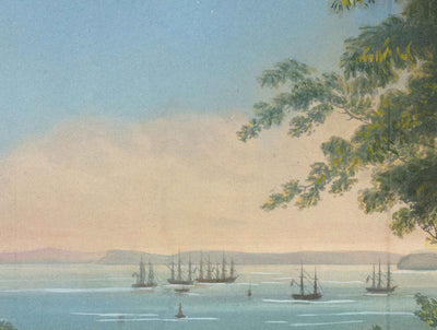 Rare Early View Map of Singapore in 1828 by Robert Elliot - British Colony, Singapore Strait, Marina Bay, Downtown Core