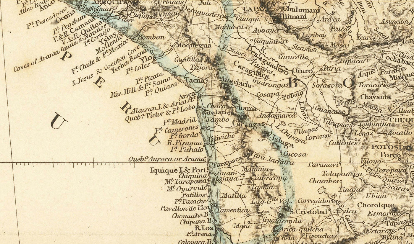 Old Map of South America, 1839 by Arrowsmith - Brazil, Galapagos, Islands, Colonial Guyana, Andes, Amazon, Ecuador