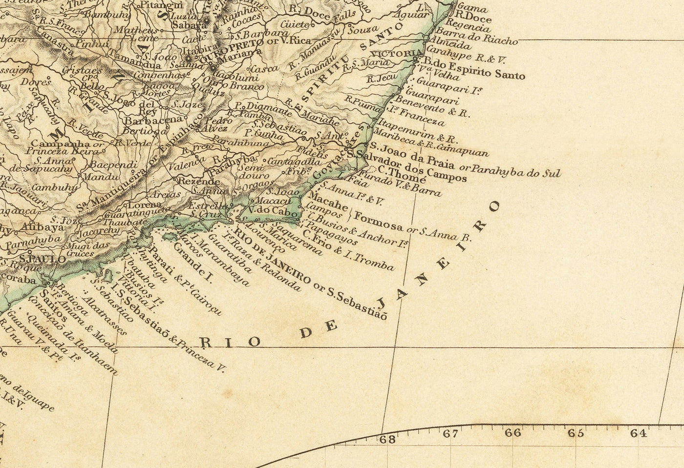 Old Map of South America, 1839 by Arrowsmith - Brazil, Galapagos, Islands, Colonial Guyana, Andes, Amazon, Ecuador