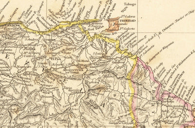 Old Map of South America, 1839 by Arrowsmith - Brazil, Galapagos, Islands, Colonial Guyana, Andes, Amazon, Ecuador