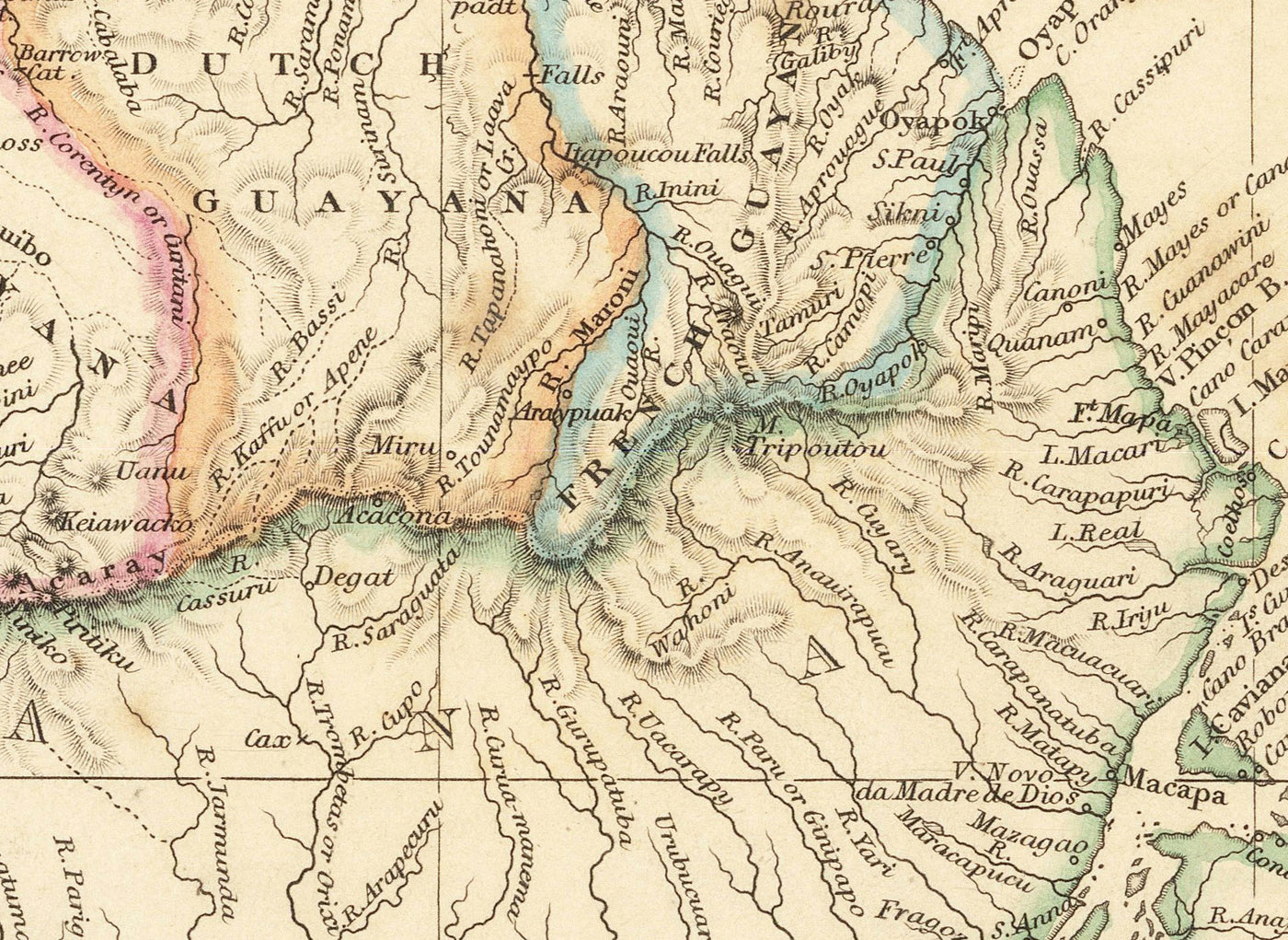 Old Map of South America, 1839 by Arrowsmith - Brazil, Galapagos, Islands, Colonial Guyana, Andes, Amazon, Ecuador