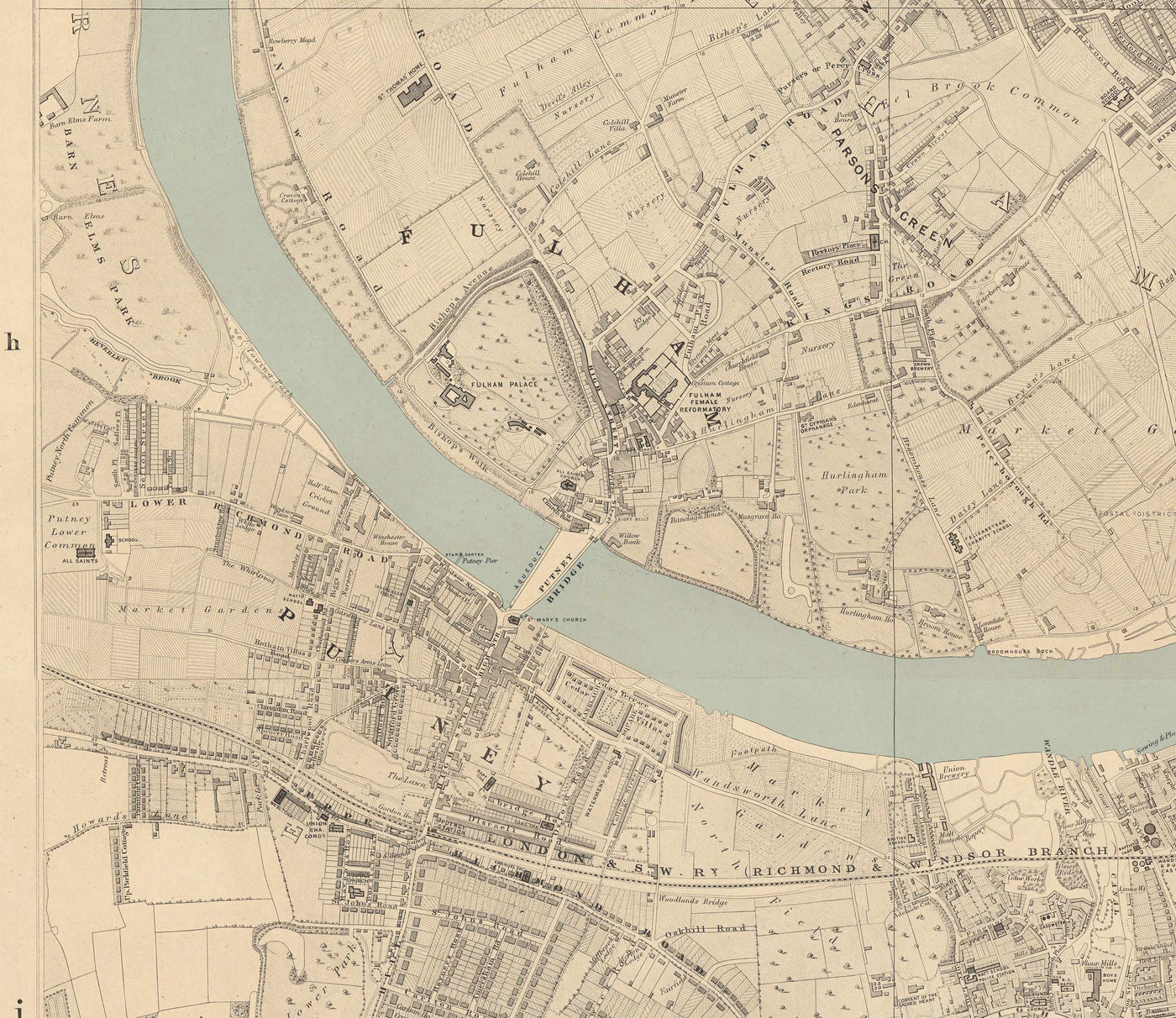 Big Old Map of London by Edward Stanford (1862, 1891) - Monochrome, Blue Thames or Handcoloured
