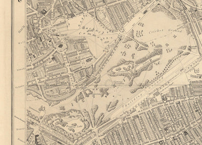 Old Map of East London in 1862 by Edward Stanford - Victoria Park, Hackney, Bow, Stratford, Tower Hamlets - E9, E20, E3, E15