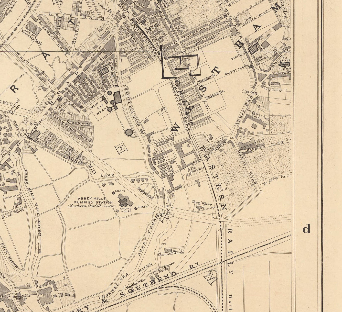 Old Map of East London in 1862 by Edward Stanford - Victoria Park, Hackney, Bow, Stratford, Tower Hamlets - E9, E20, E3, E15