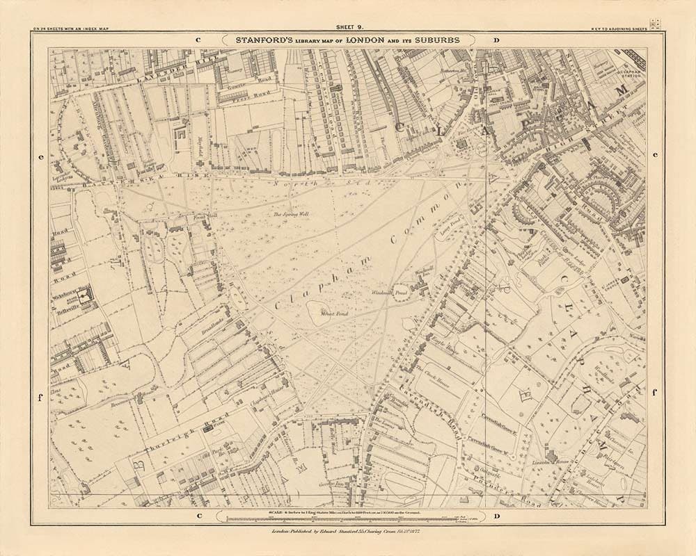 Mapa personalizado de Londres por Edward Stanford, 1862 - Diseño y haga su propio mapa viejo