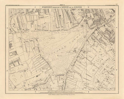 Mapa personalizado de Londres por Edward Stanford, 1862 - Diseño y haga su propio mapa viejo