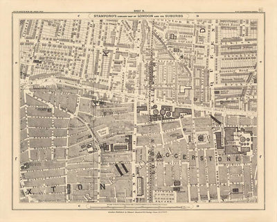 Mapa personalizado de Londres por Edward Stanford, 1862 - Diseño y haga su propio mapa viejo