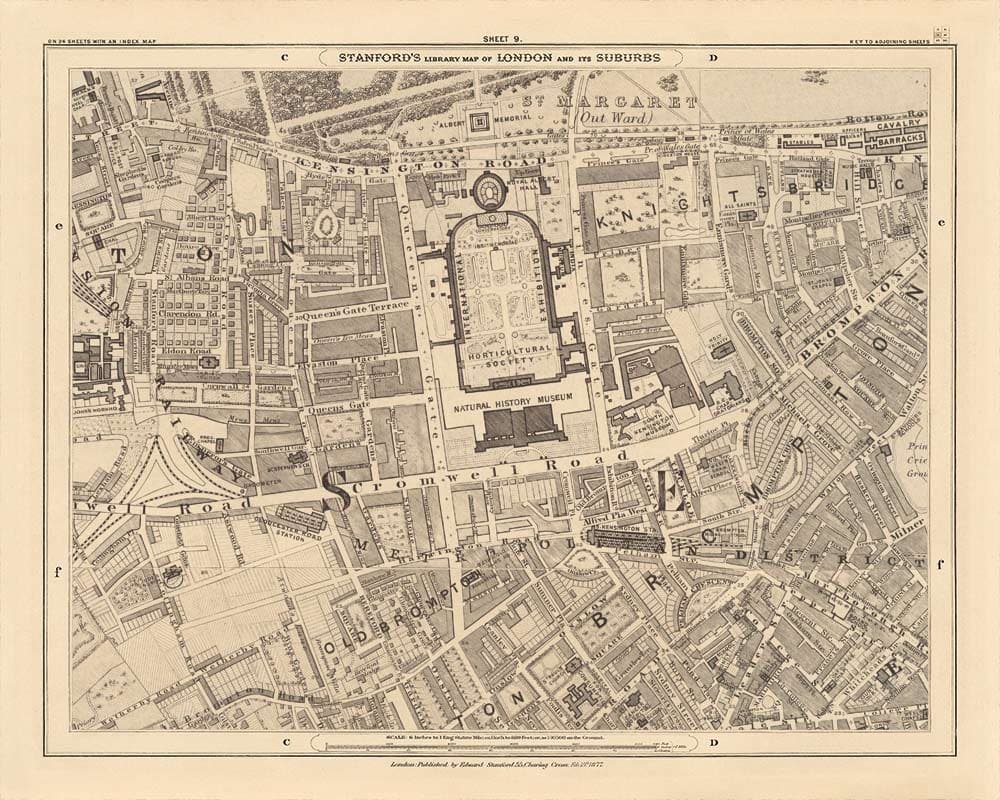 Mapa personalizado de Londres por Edward Stanford, 1862 - Diseño y haga su propio mapa viejo