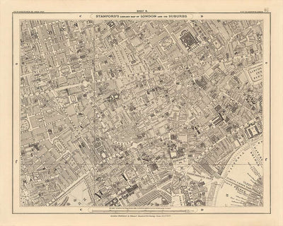 Mapa personalizado de Londres por Edward Stanford, 1862 - Diseño y haga su propio mapa viejo