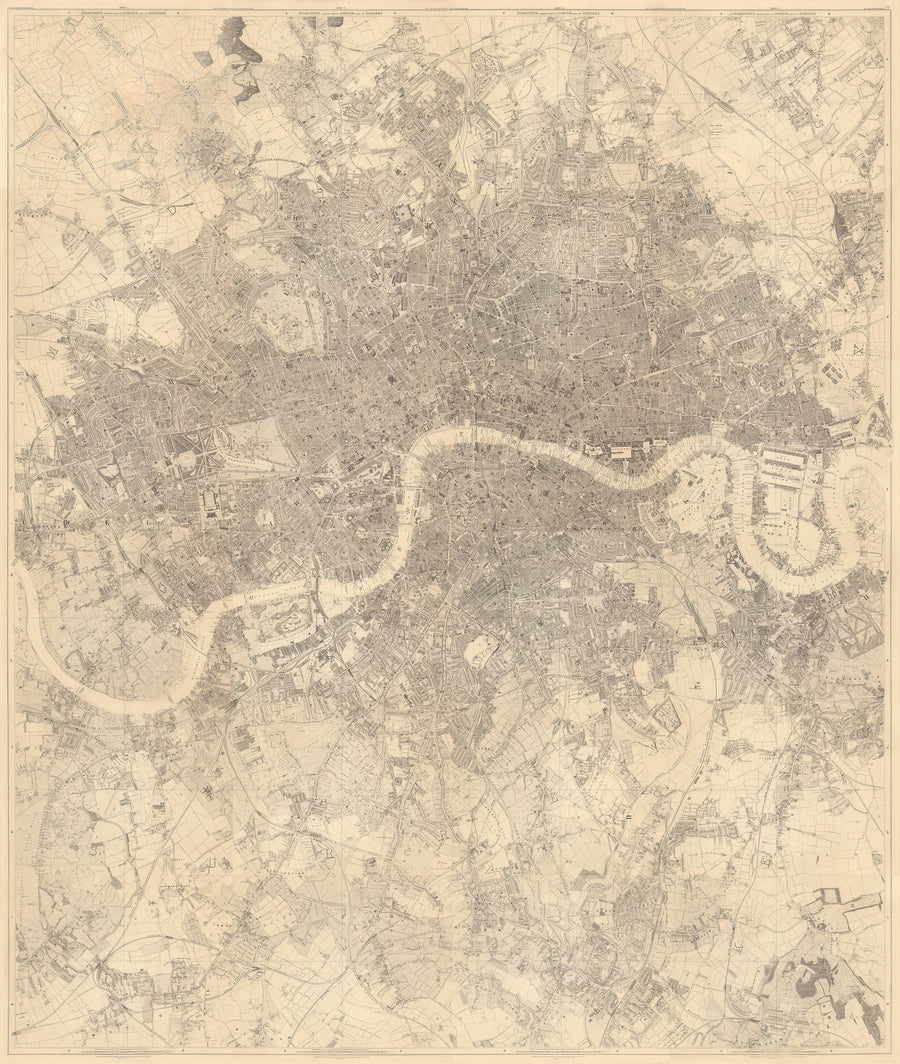 Grande Mappa Antica di Londra - 1746, 1788, 1830 o 1862. Grande mappa personalizzata fino a 4 metri (13 piedi) 