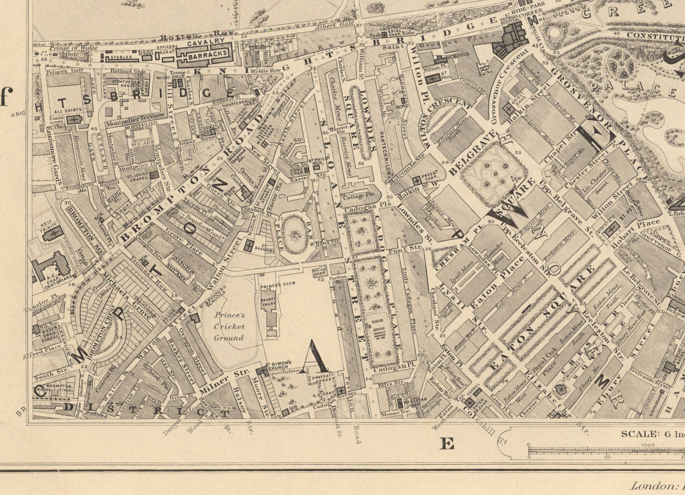 Old Map of Central London by Edward Stanford, 1862 - Mayfair, Oxford Street, Westminster, Knightsbridge, Waterloo - W1, WC1, WC2, SW1, W2