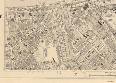 Old Map of Central London by Edward Stanford, 1862 - Mayfair, Oxford Street, Westminster, Knightsbridge, Waterloo - W1, WC1, WC2, SW1, W2